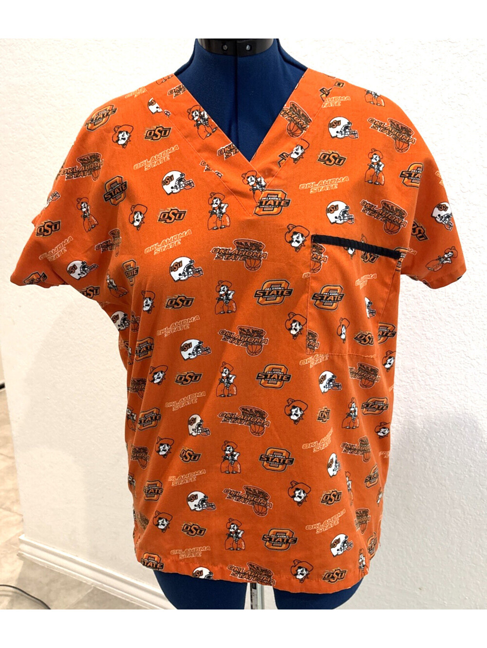 Oklahoma State Cowboys Pistol Pete Scrub Dudz Scrub Top Womens S